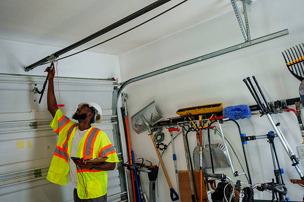 Professional Garage Door Panel Replacement technician working in Laureles, TX